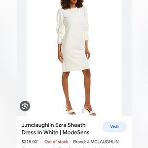 I. McLaughlin Ezra sheath dress in small, ivory